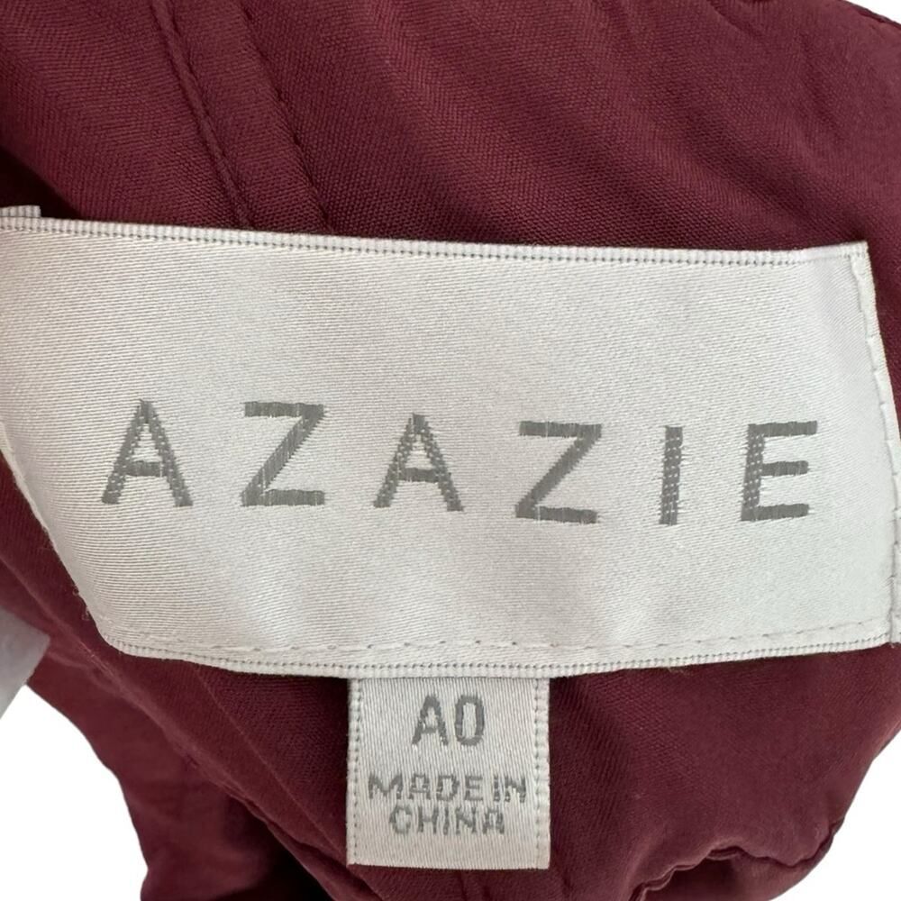 Azazie Bridesmaid Dress Burgundy Long Wedding Guest Formal Open Back Wine Sz A0 - Picture 14 of 16